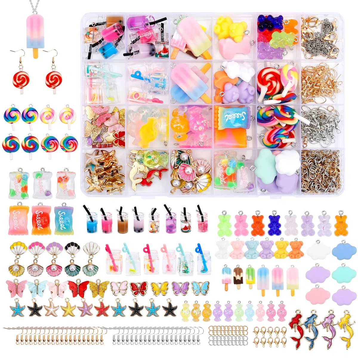 352 Pezzi Ciondoli Assortiti Smaltati Charms Set di Pendenti Ciondoli di Creazione di Gioielli per Orecchini, Collane, Braccialetti, Gioielli e Borse, Ciondolo per Caviglia e Decorazioni Fai da Te