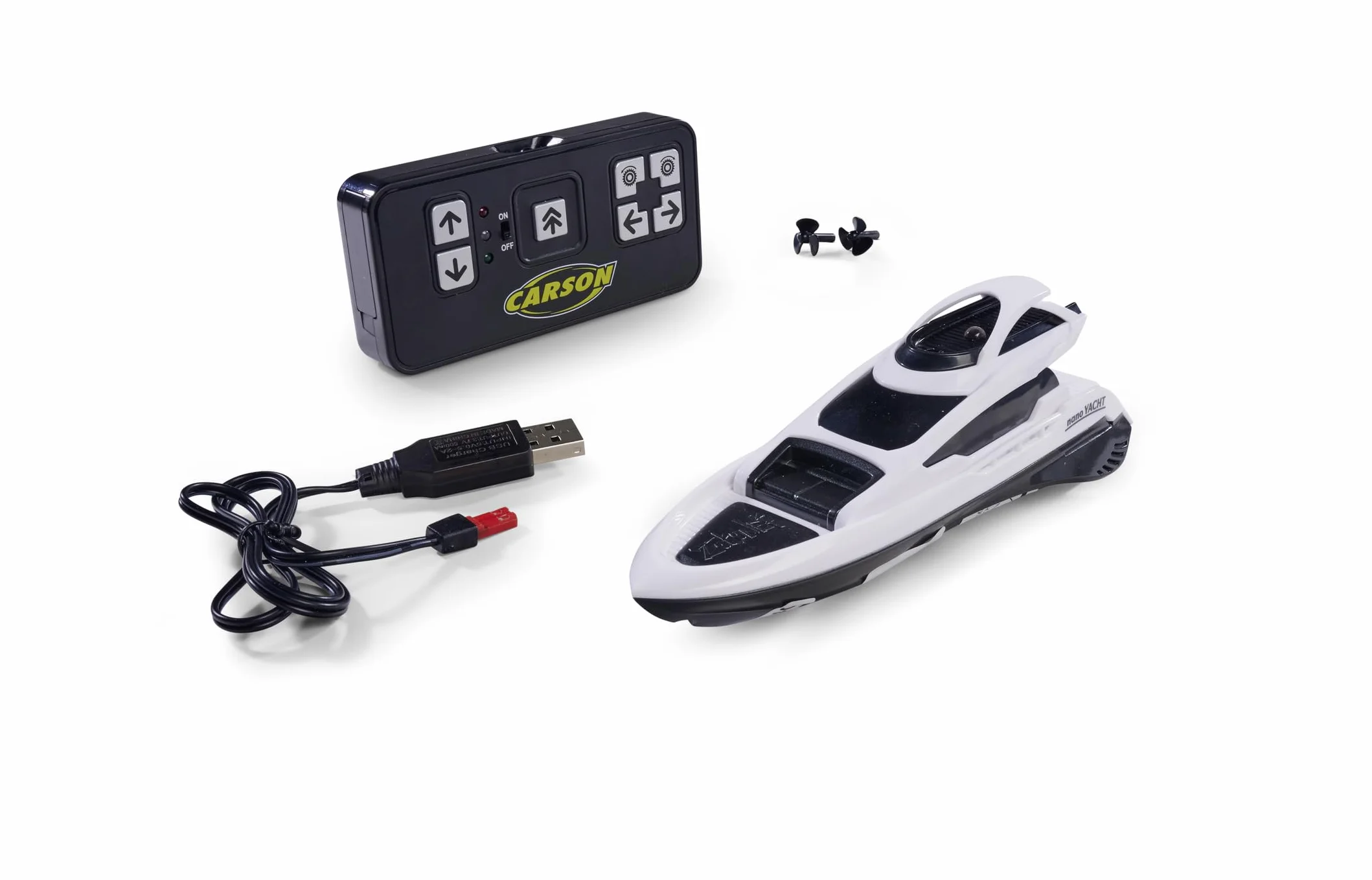 Carson 500108057 Nano Racer Yacht 2.4 GHz - Barca telecomandata, barca RC, barca telecomandata per bambini e adulti, telecomando incluso