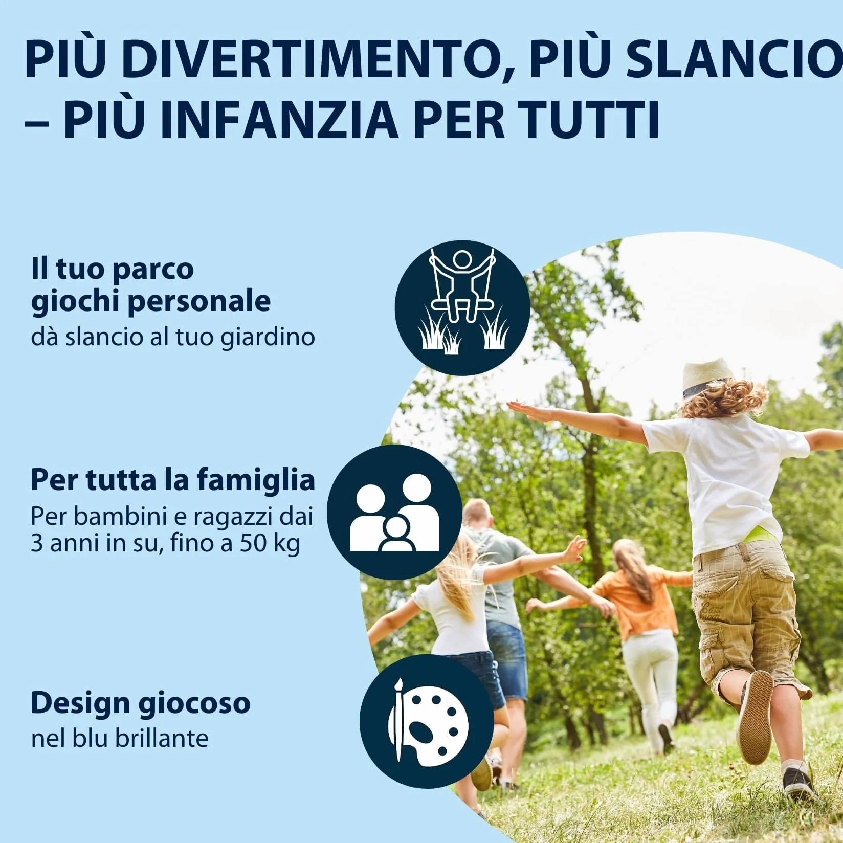 Hudora Altalena con Sedile Blu - Altalena per Bambini da Esterno con Seduta in Gomma - Certificata TÜV Rheinland/GS con Funi Regolabili in Altezza - Fino a 50kg