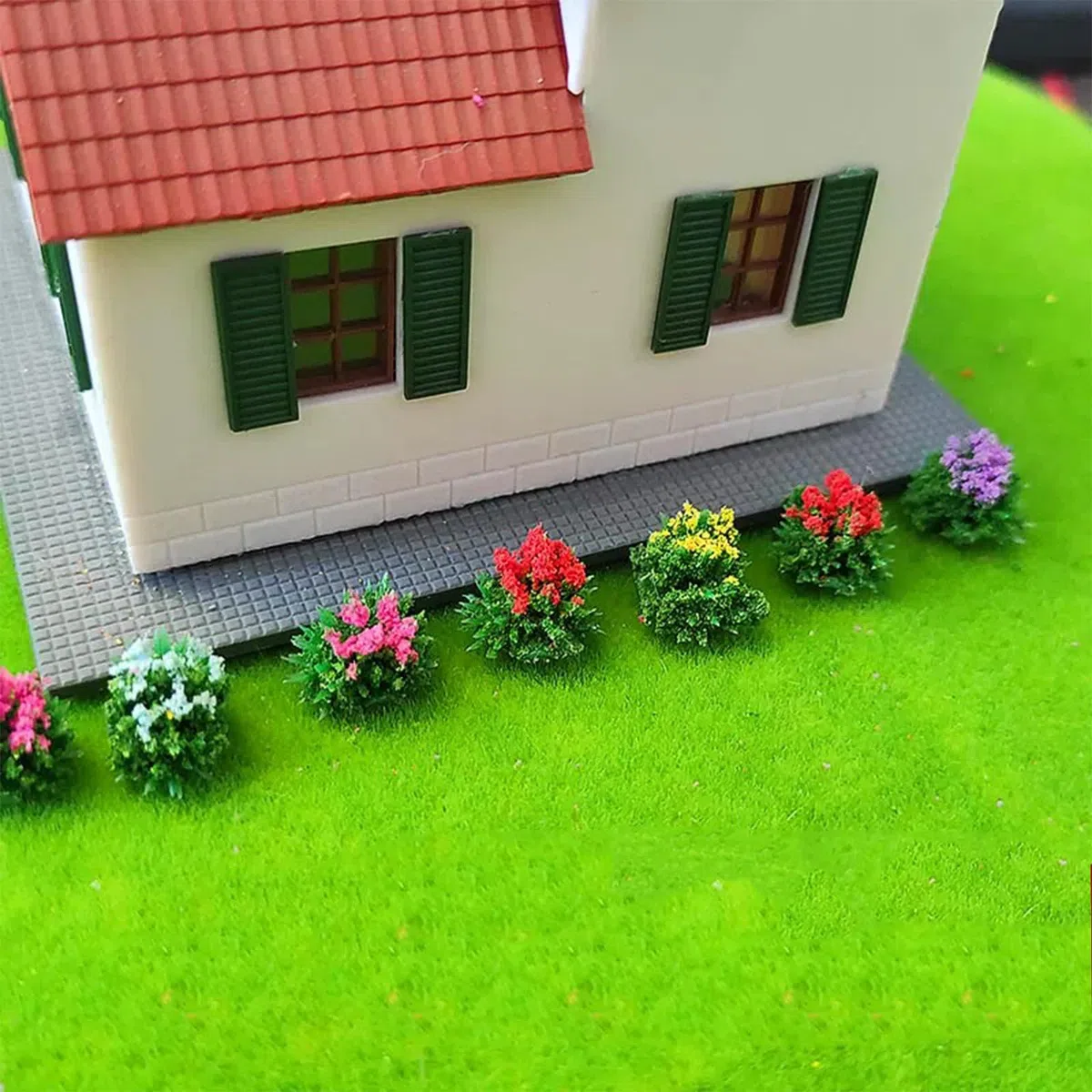 12 Shrub Flower Cluster, Ciuffo D'erba Statico, Modello a Grappolo di Fiori, Terrain Model Kit per Modellismo Ferroviario Architettura Diorama Paesaggio Fai Da Te