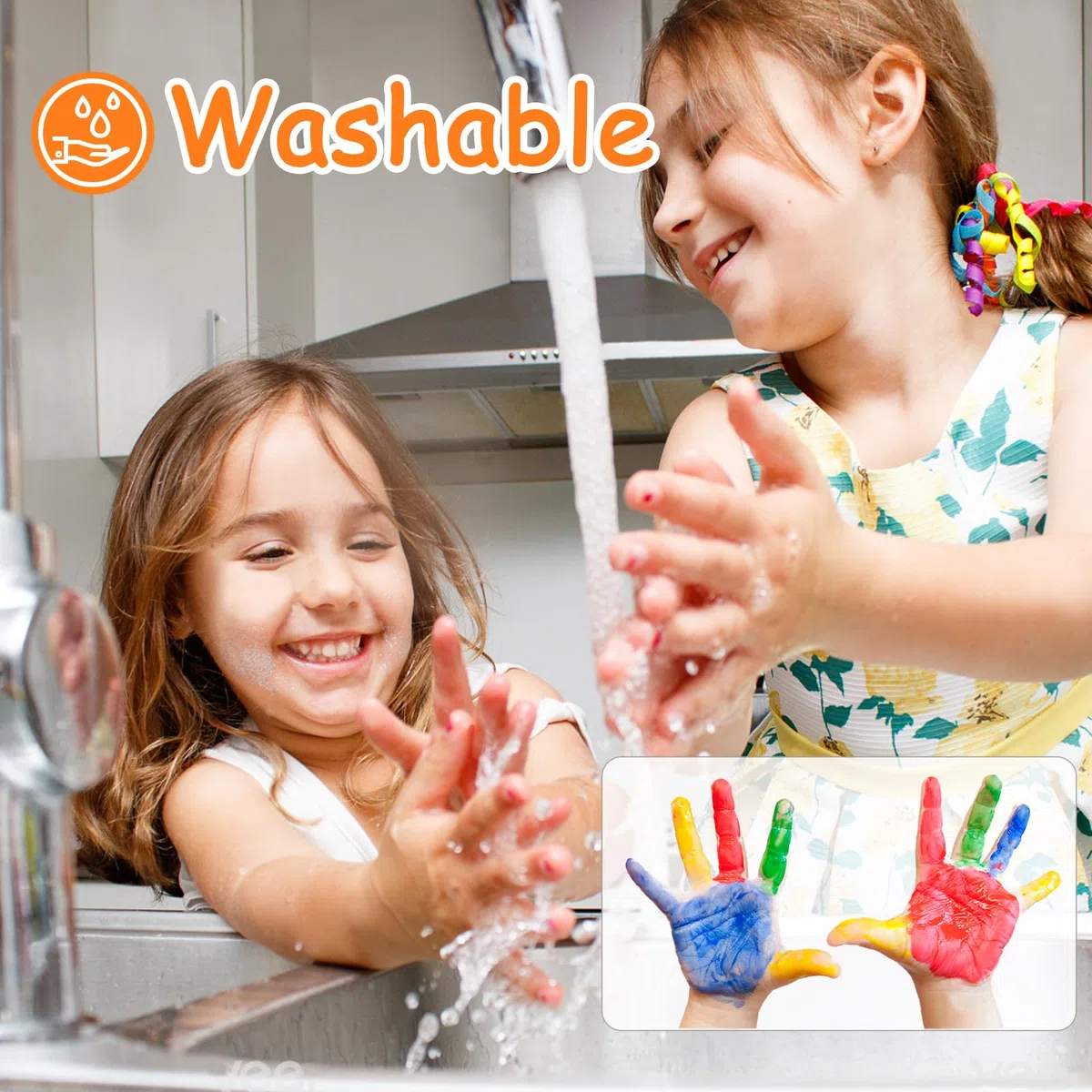Abeier Vernice per dita 12 colori tempere lavabili bambino, vernice sicura per mani e piedi, forniture artistiche senza disordine per bambino