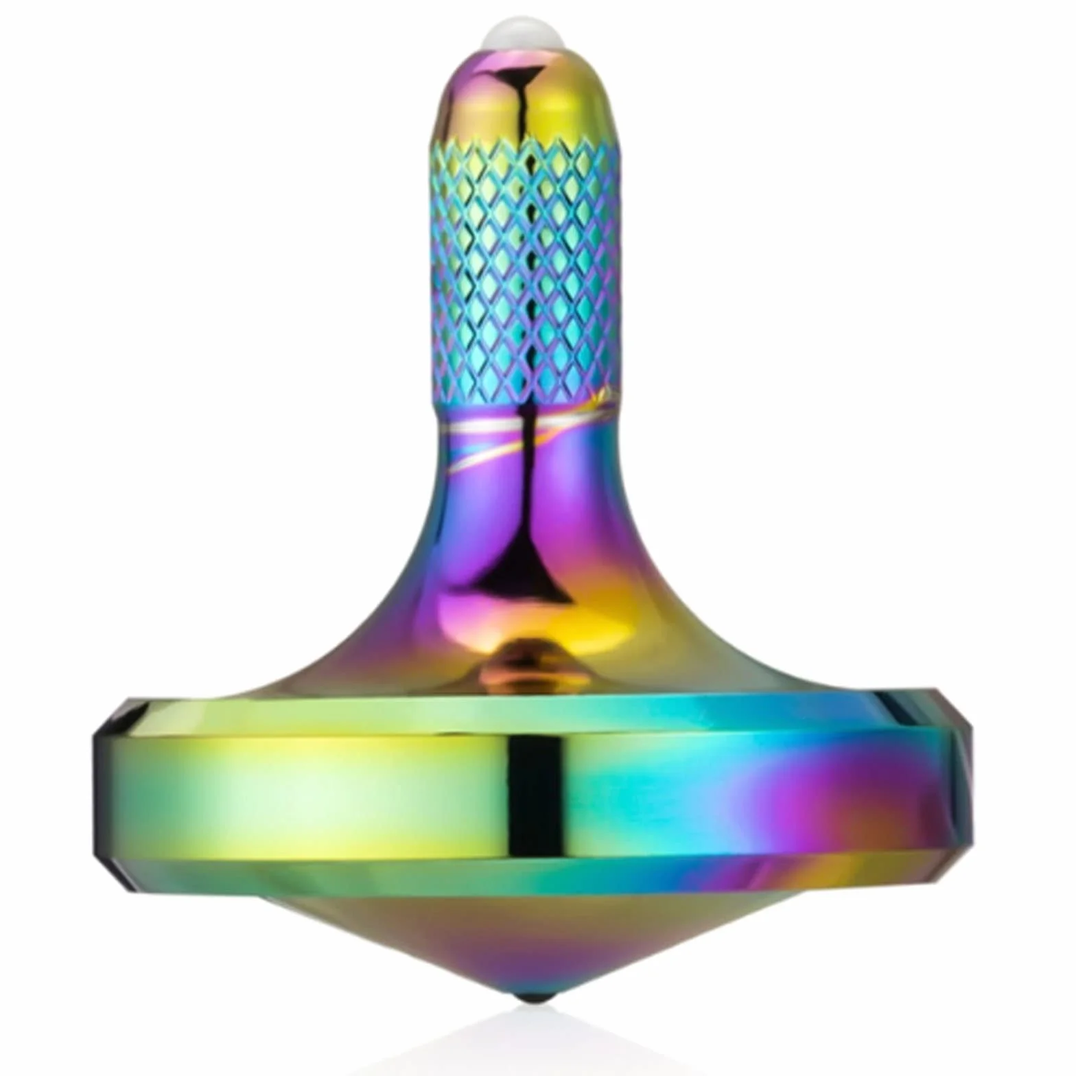 Trottola in metallo in acciaio inossidabile,Giocattolo di decompressione EDC ben fatto, perfettamente bilanciato e scorrevole, Aiuta a ridurre lo stress, l'ansia (M/Iridescente)