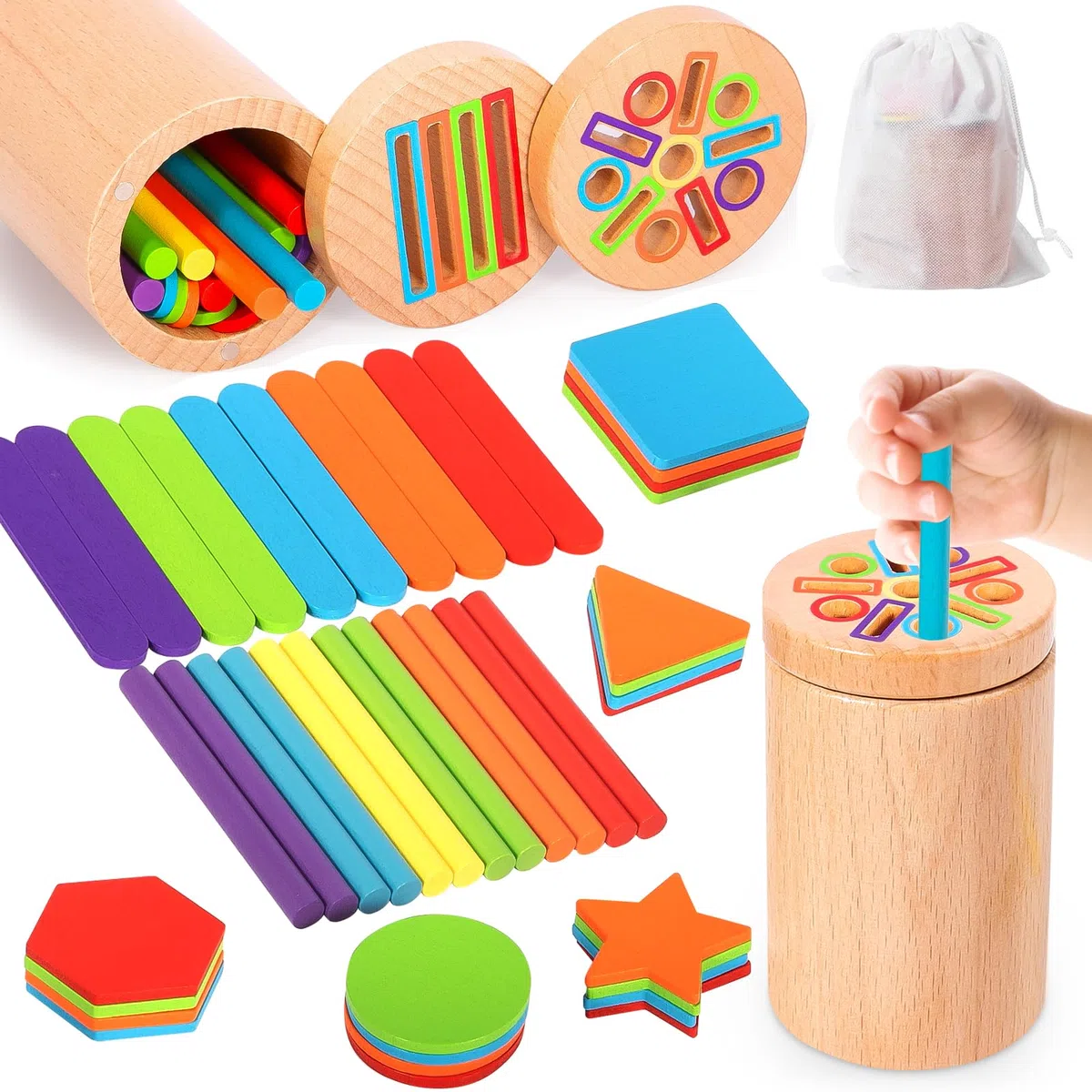 Giochi Montessori 1 2 3 Anni, Giochi Bambini 2 Anni, Giochi Montessori Educativi, Classificazione delle Forme e dei Colori, Giocattoli Montessori per Bambini di 1+ Anno Regali Educativi