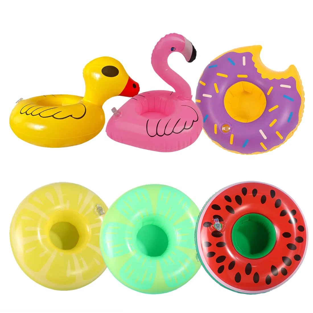 YUZNA Portabibite Gonfiabile, 6 Pezzi Sottobicchieri Gonfiabili, Portabicchieri da Piscina Galleggianti, Portabicchieri Gonfiabili Galleggianti, per Bambini Festa in Piscina in Famiglia