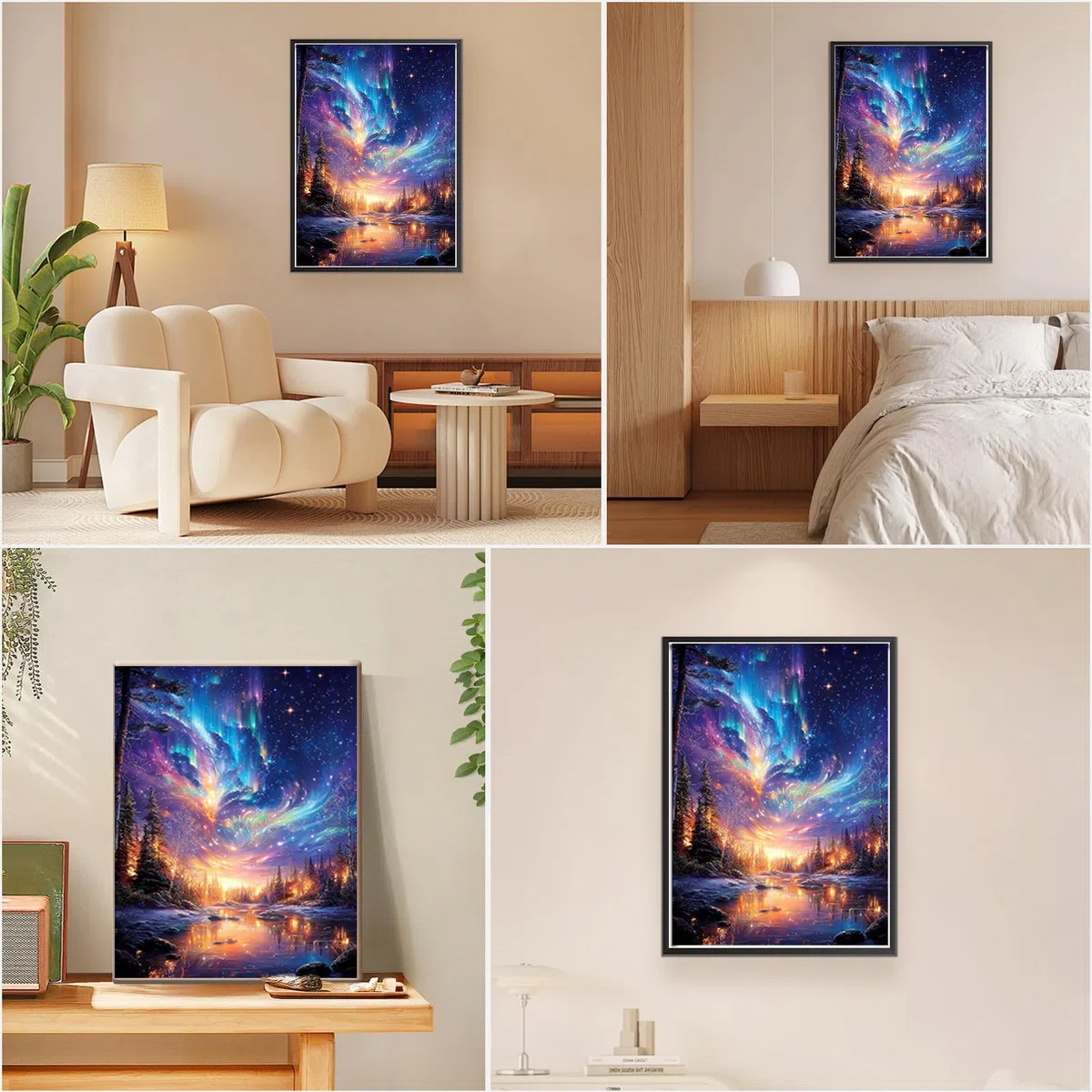 MEIYUDA Dipingere con i Numeri Adulti con Telaio Notte stellata, Pittura a Olio Kit Paint by Numbers, fai da te Quadri da Dipingere Numerat, Pittura Adulti Decora la Casa Regalo 25x35cm