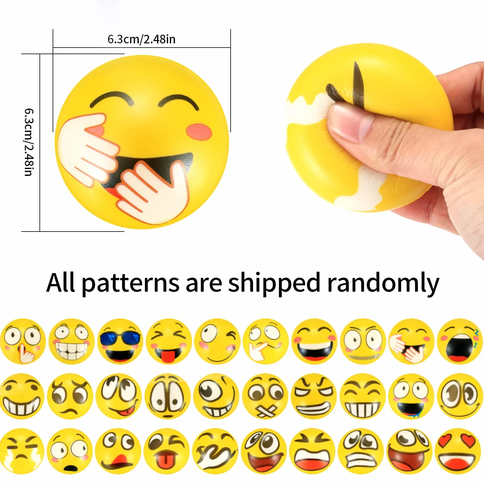 18 Pezzi Palline Antistress con Faccina Emoji, Palline Squeeze Antistress per Bambini Adulti Festa, premi, Regali di Compleanno