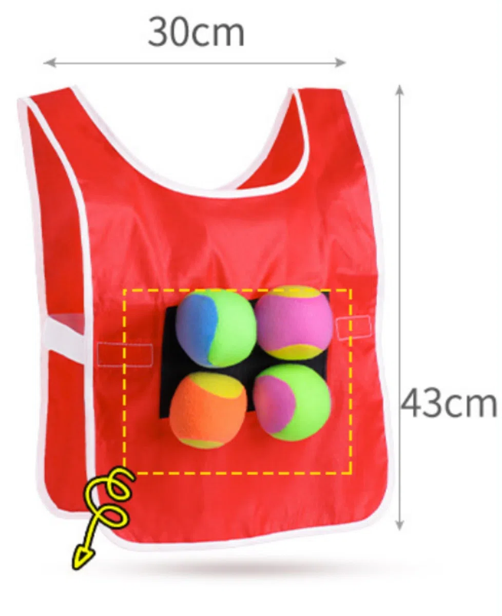 2 Gilet Bersaglio 8 Palle di Cotone Gilet Appiccicosi Giochi Dodgeball Tag Giubbotti Appiccicosi
