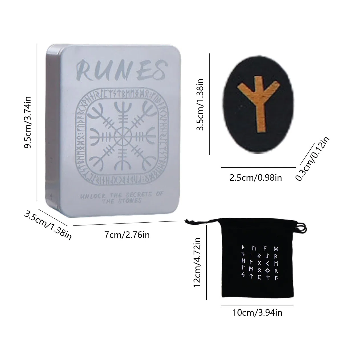 Set di in legno | da meditazione con manuale e borsa per riporlo, set di gioco di divinazione delle mitologiche, in legno per principianti, divinazione, meditazione