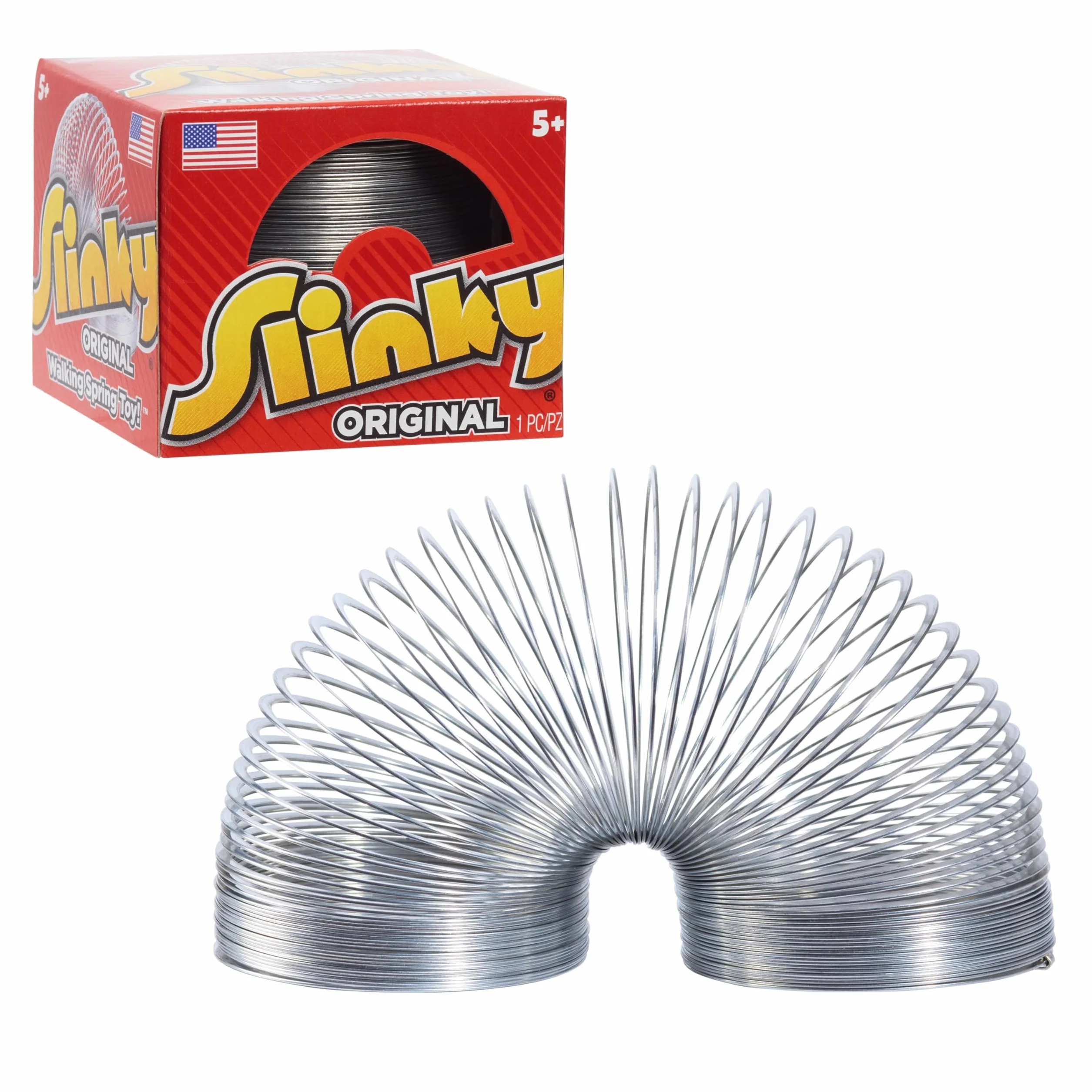 Just Play Il Giocattolo a Molla Originale Slinky, Slinky in Metallo da 7 cm di Diametro, Fidget Toys, Giocattoli per Bambini dai 5 Anni