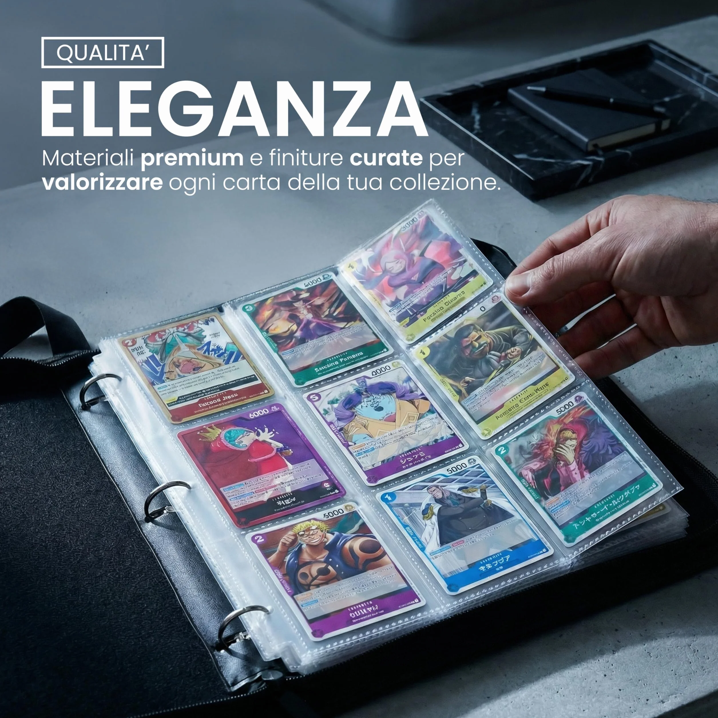 Raccoglitore Carte Pokemon 9 Tasche con Cerniera - 50 Fogli per 900 Carte – Album Pokemon Grande in Pelle Impermeabile