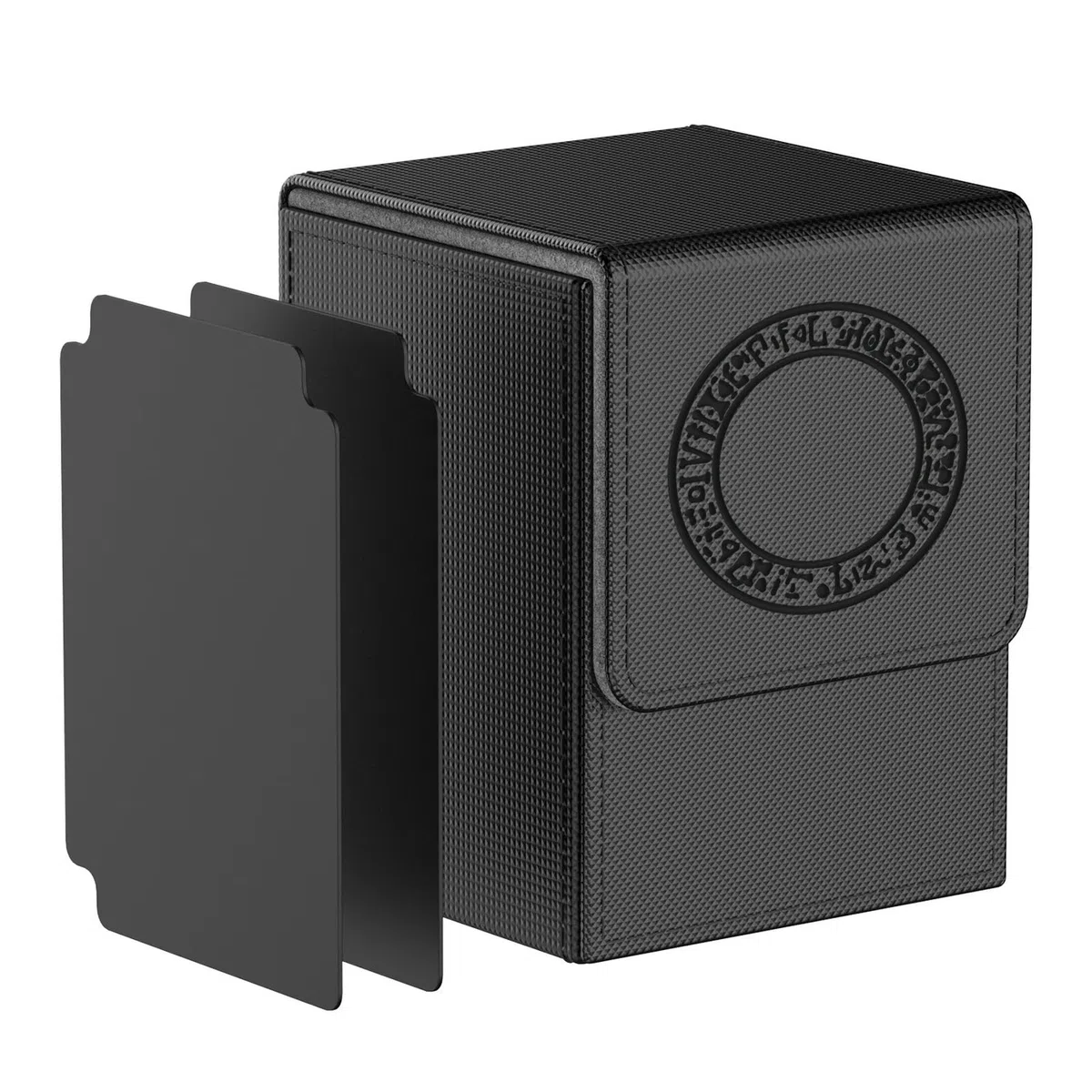 Scatola Box Porta Carte per TCG Carte, con 2 Piastra di Partizione-Contiene fino a 100+ carte-Magnetic Flip Deck Box (Spellbind-Nero)