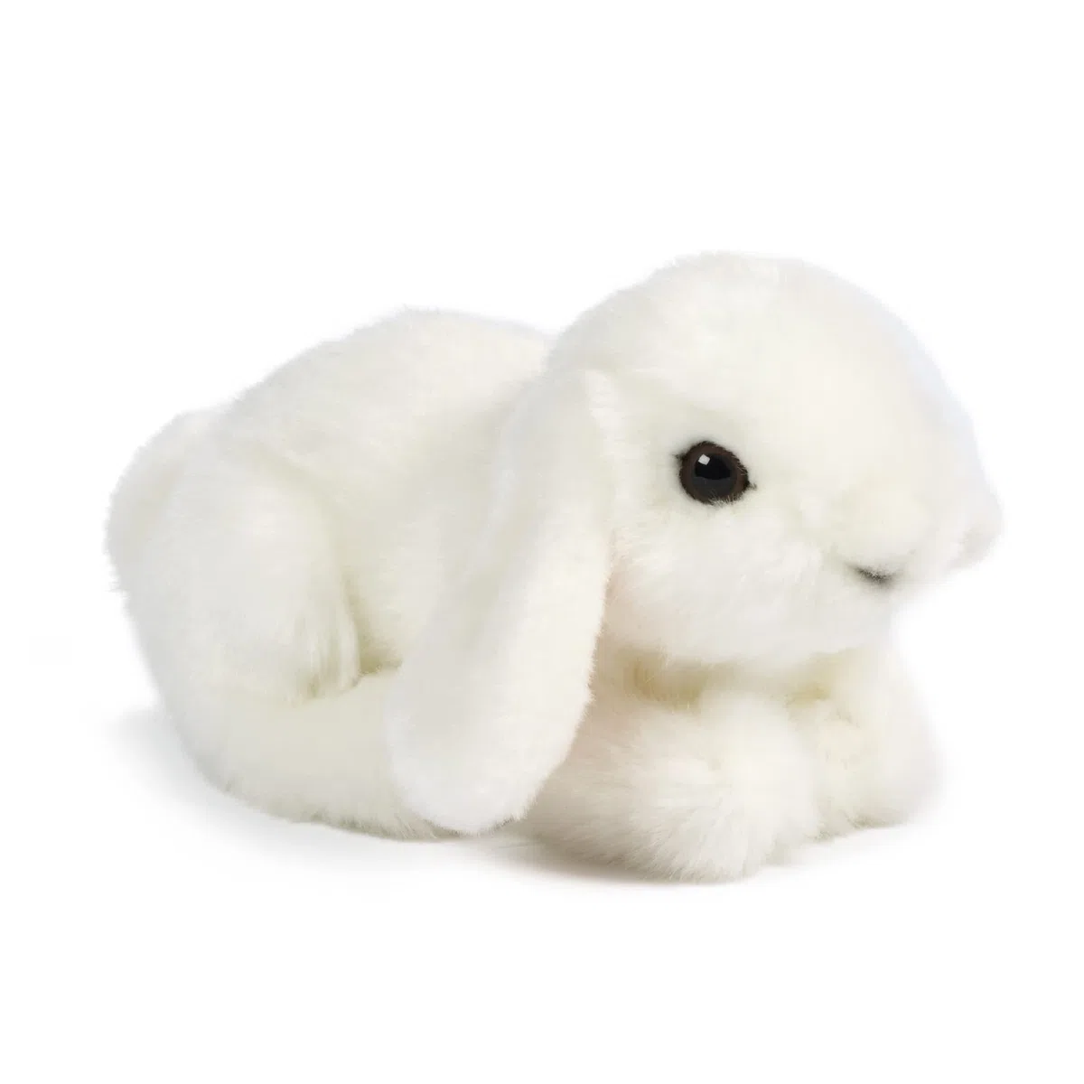 Living Nature Coniglietto Ariete Bianco, Peluche di Coniglio Morbido e Realistico, Peluche Naturli Eco-Friendly, 19cm