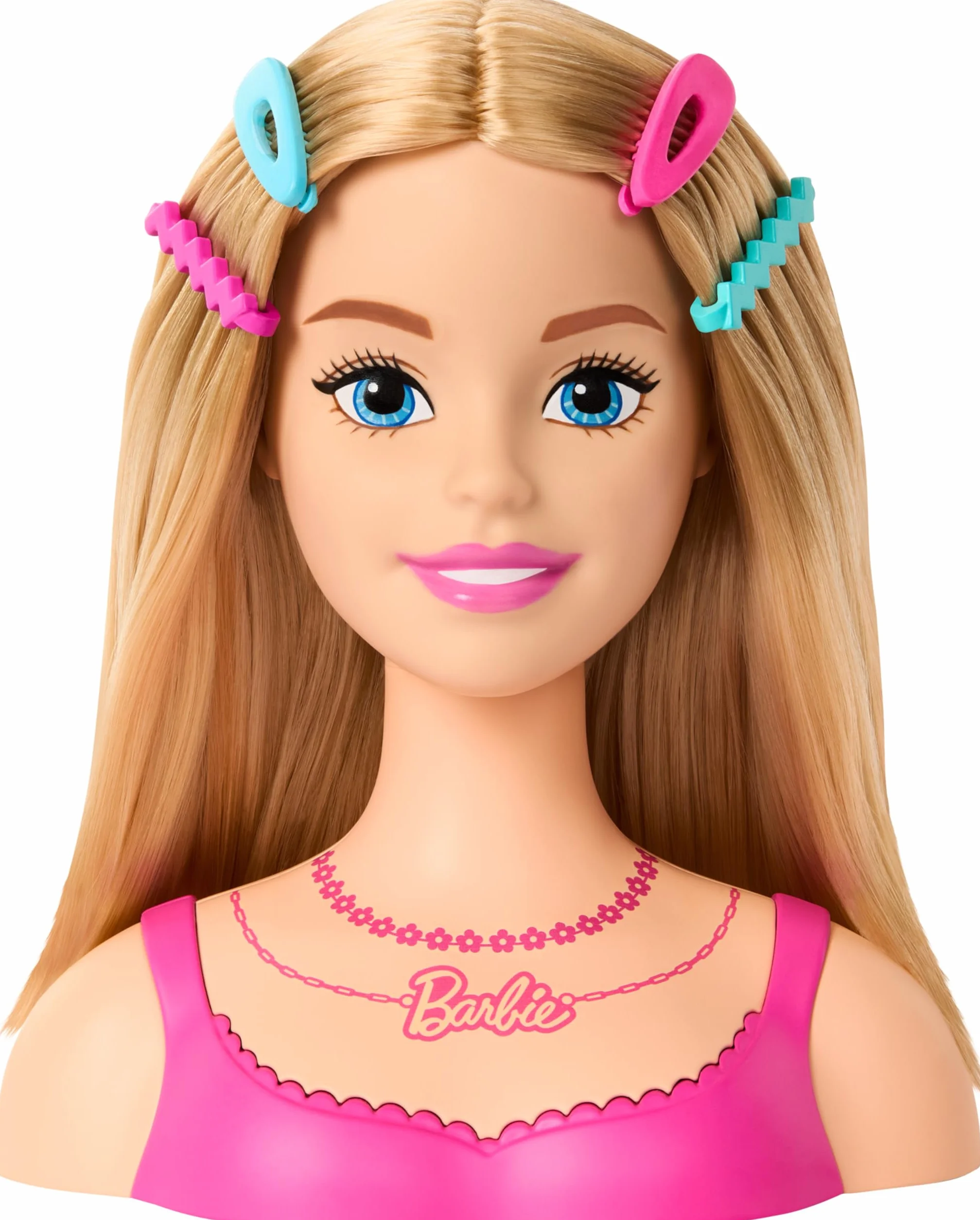 Barbie Testa per acconciare le bambole, capelli biondi con 20 accessori colorati, testa di bambola per acconciature, HMD88