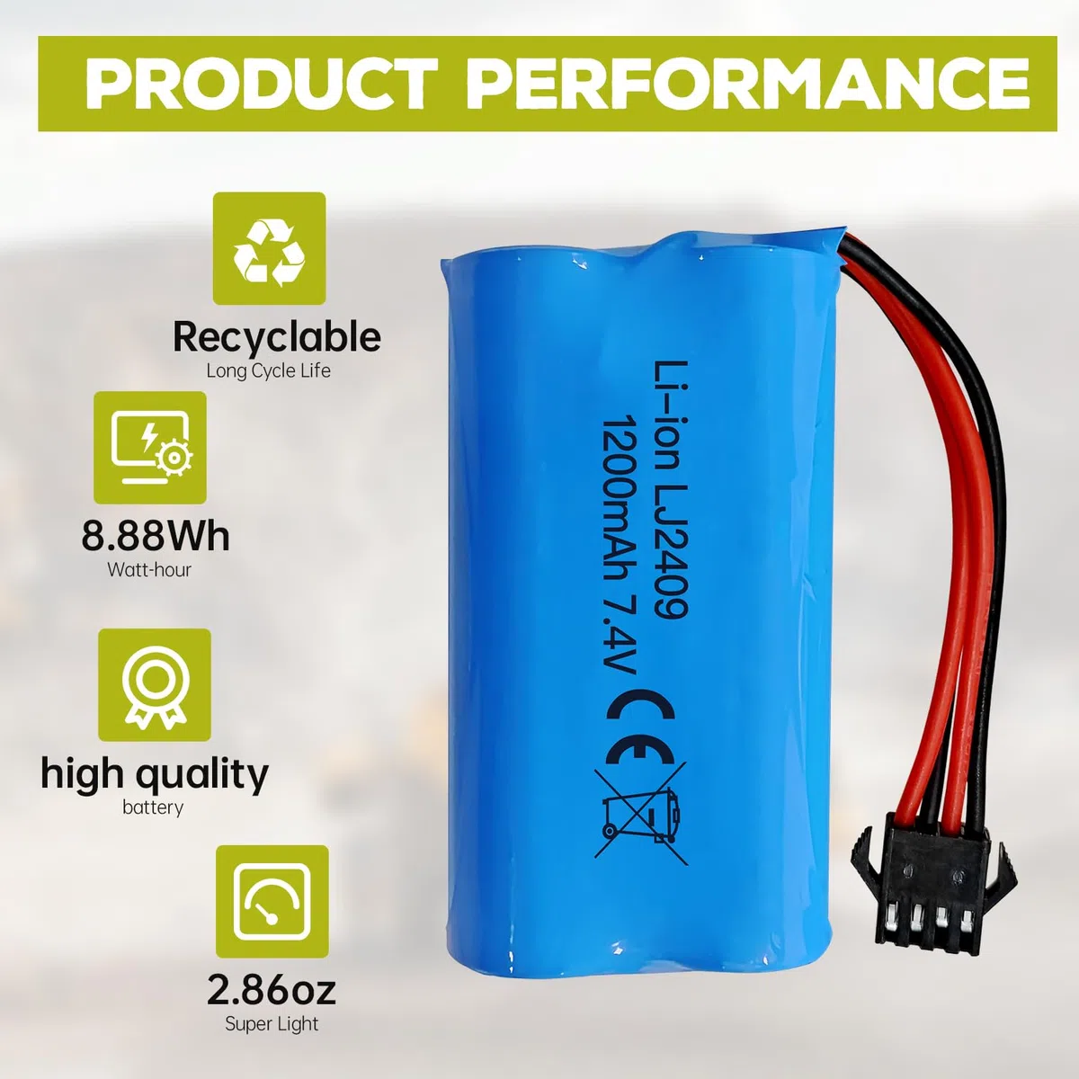 1PCS 7.4V 1200mAh SM-4P Plug Batteria Ricaricabile con Cavo di Ricarica USB per EC08 RC Giocattolo Arrampicata Drifting Car Modello Off-Road Car RC Barca Batteria