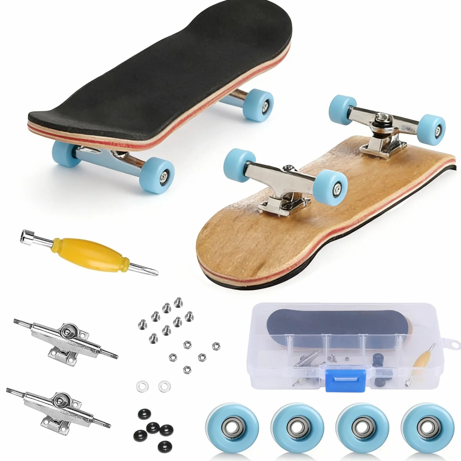 Mini Skateboard da Dita, 5 Strati acero Skateboard Mini, DIY Finger Skate per Dita, per gli Appassionati, Regali di Compleanno per Bambini, Giochi Giocattoli per Bambini