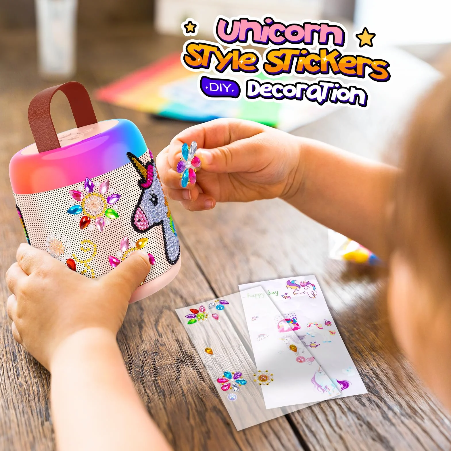 Microfono Bluetooth Karaoke bambino 3-12 Anni Giochi Regali Unicorno