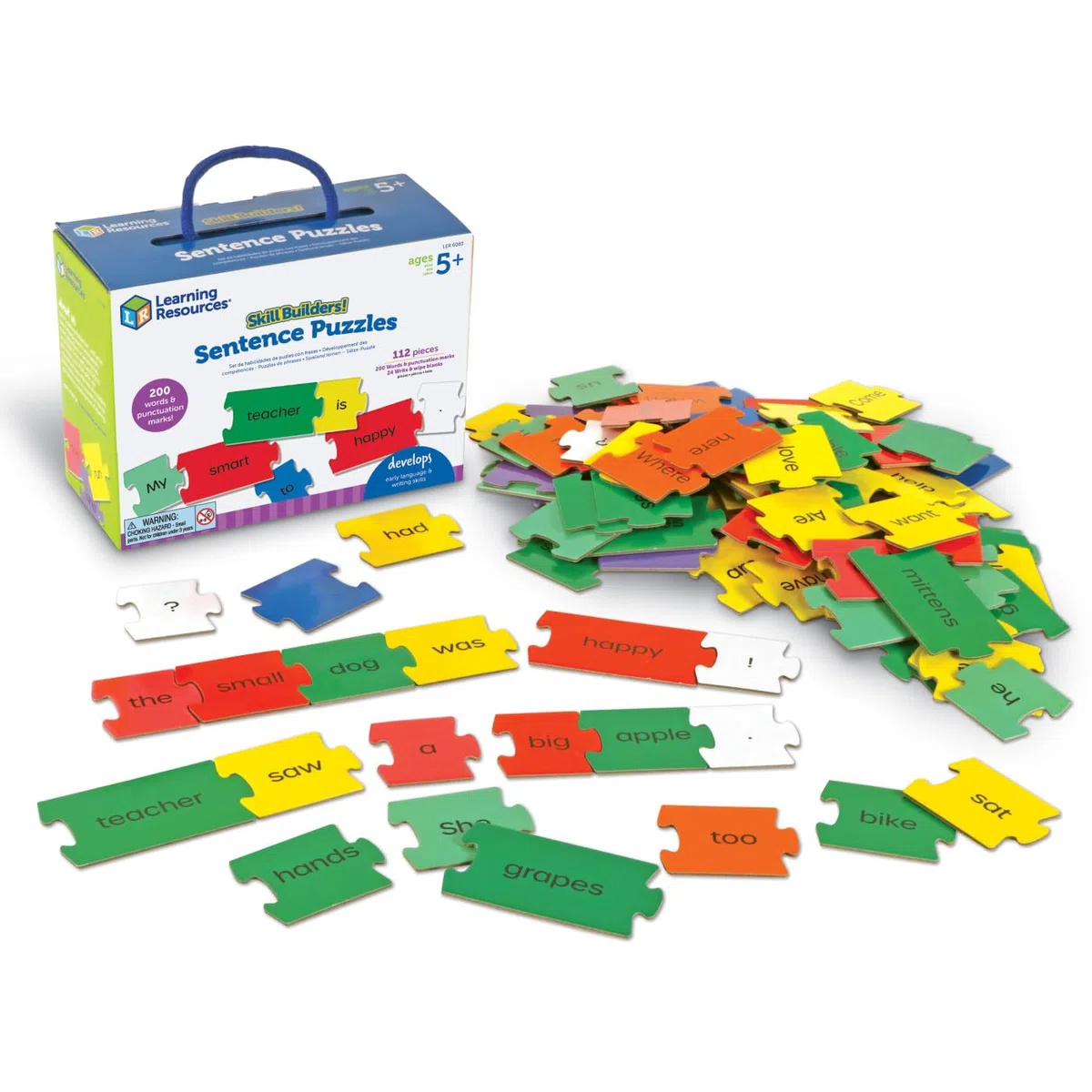 Learning Resources Puzzle delle Frasi Skill Builders, 112 Pezzi, dai 5 Anni in avanti, Parole, Lettere, Competenze linguistiche, Competenze sulle Frasi