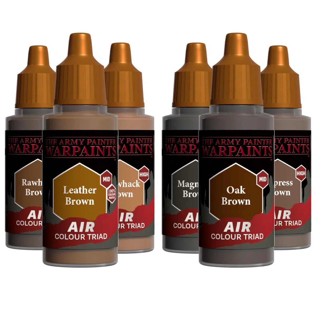 The Army Painter, Air Triads Neutral Brown – Vernice pronta per aerografo Neutral Brown con 6 x 18 ml di vernici acriliche pre-diluite – Vernici per aerografo per miniature di D&D e Warhammer