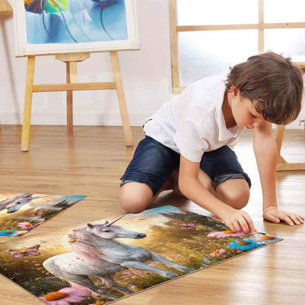 Puzzle da 1000 pezzi per adolescenti UNICORNO FANTASY EPICO Allena il tuo cervello e le tue mani perché è ideale come regalo per tutta la famiglia 38x26cm