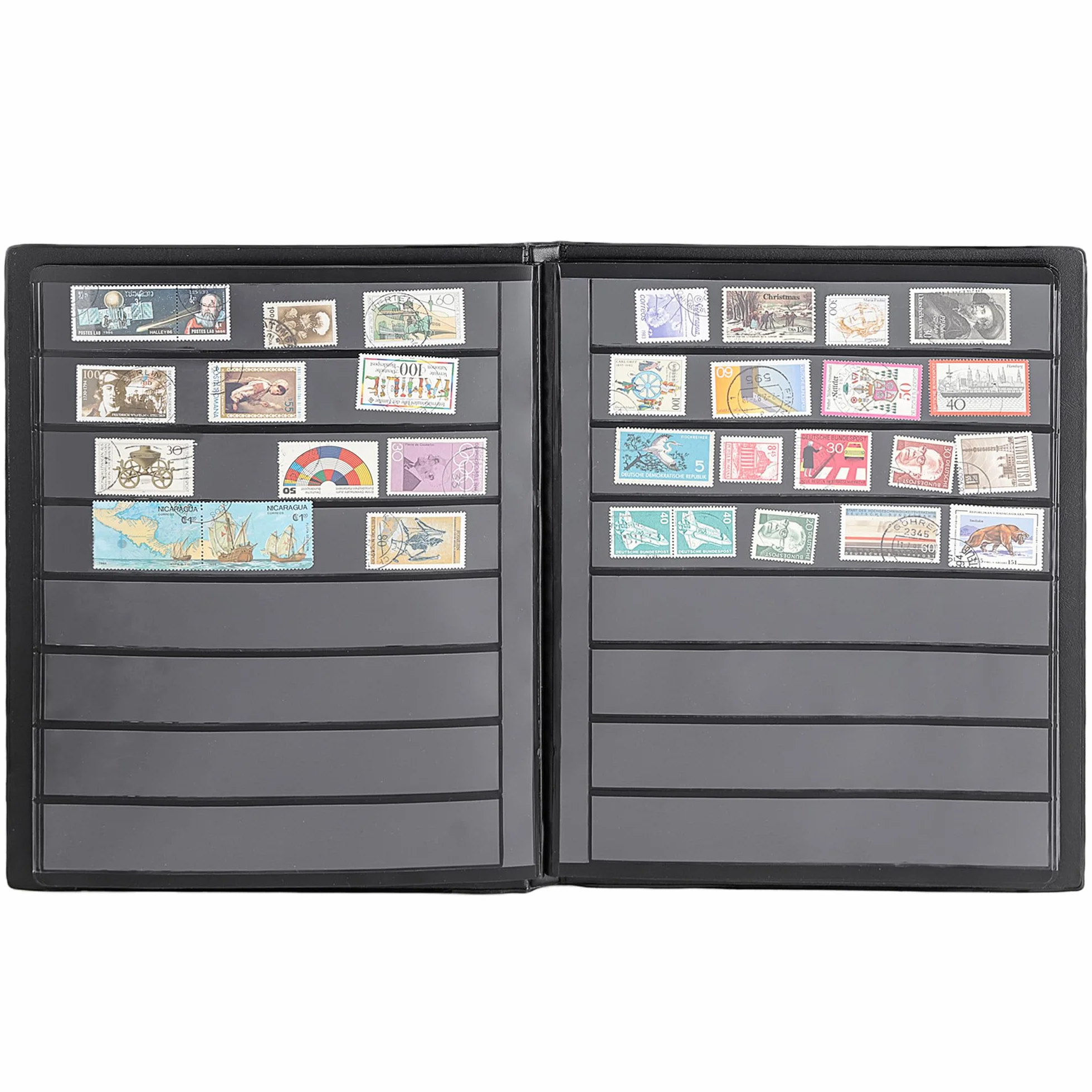 Album per francobolli Classificatore AS01 (Nero, Dimensioni tascabili: 30x197 mm/1,1x7,7 pollici)