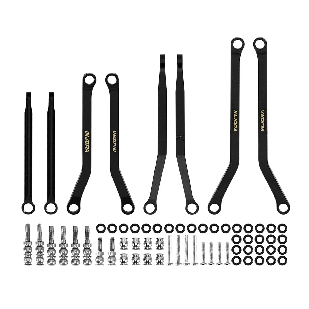 INJORA Collegamenti Telaio Alte Sfalde in Ottone con Rivestimento Nero per 1/30 Axial SCX30
