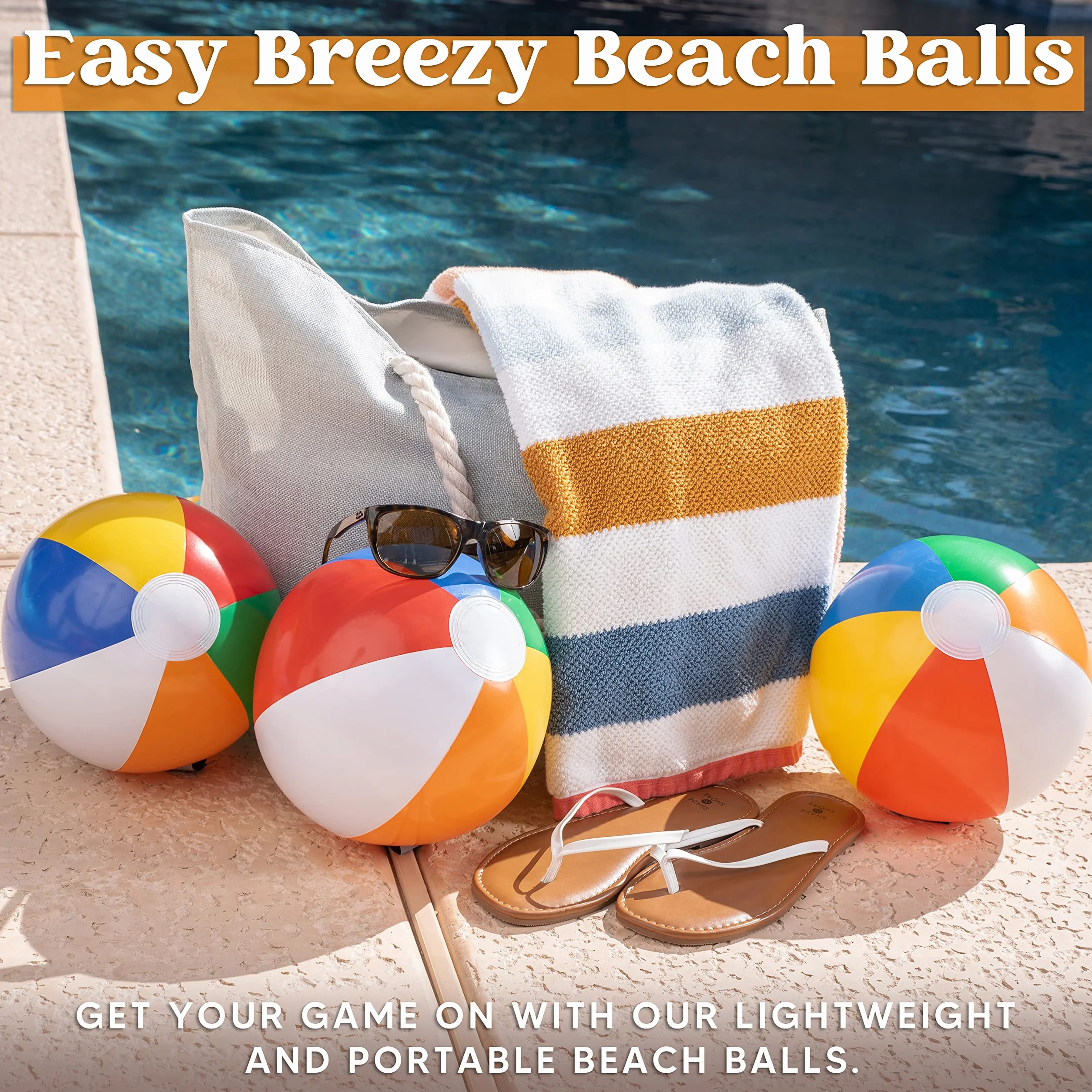JOYIN Pallone da spiaggia gonfiabile, pallone da spiaggia arcobaleno, giocattoli da spiaggia estivi per bambini e adulti, regali per feste in costume da bagno