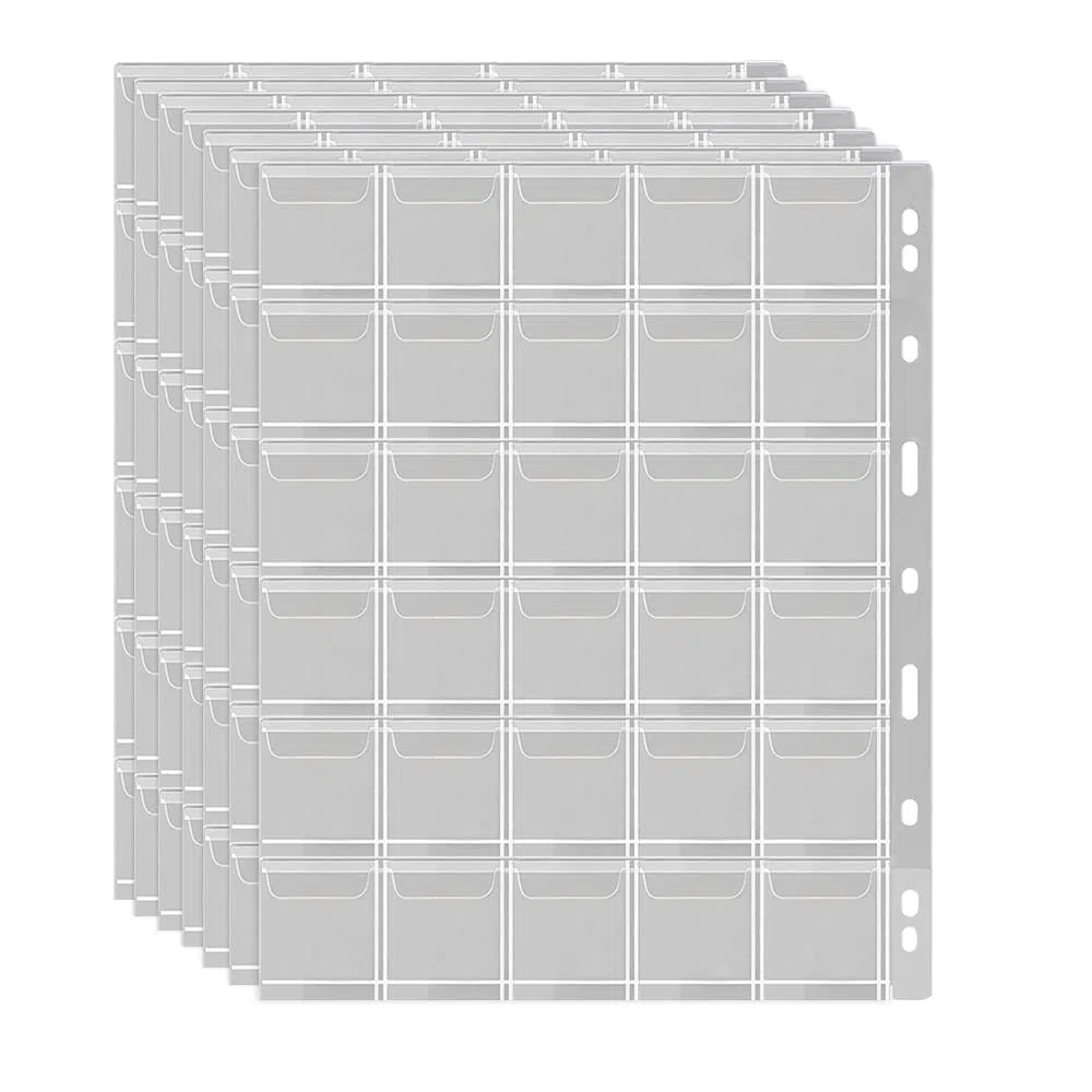 420 Tasche Porta Monete Portaoggetti Timbro Moneta protettore Album per monete inserisci Pagina Fogli Titolare Portamonete da Collezione (14 Fogli)