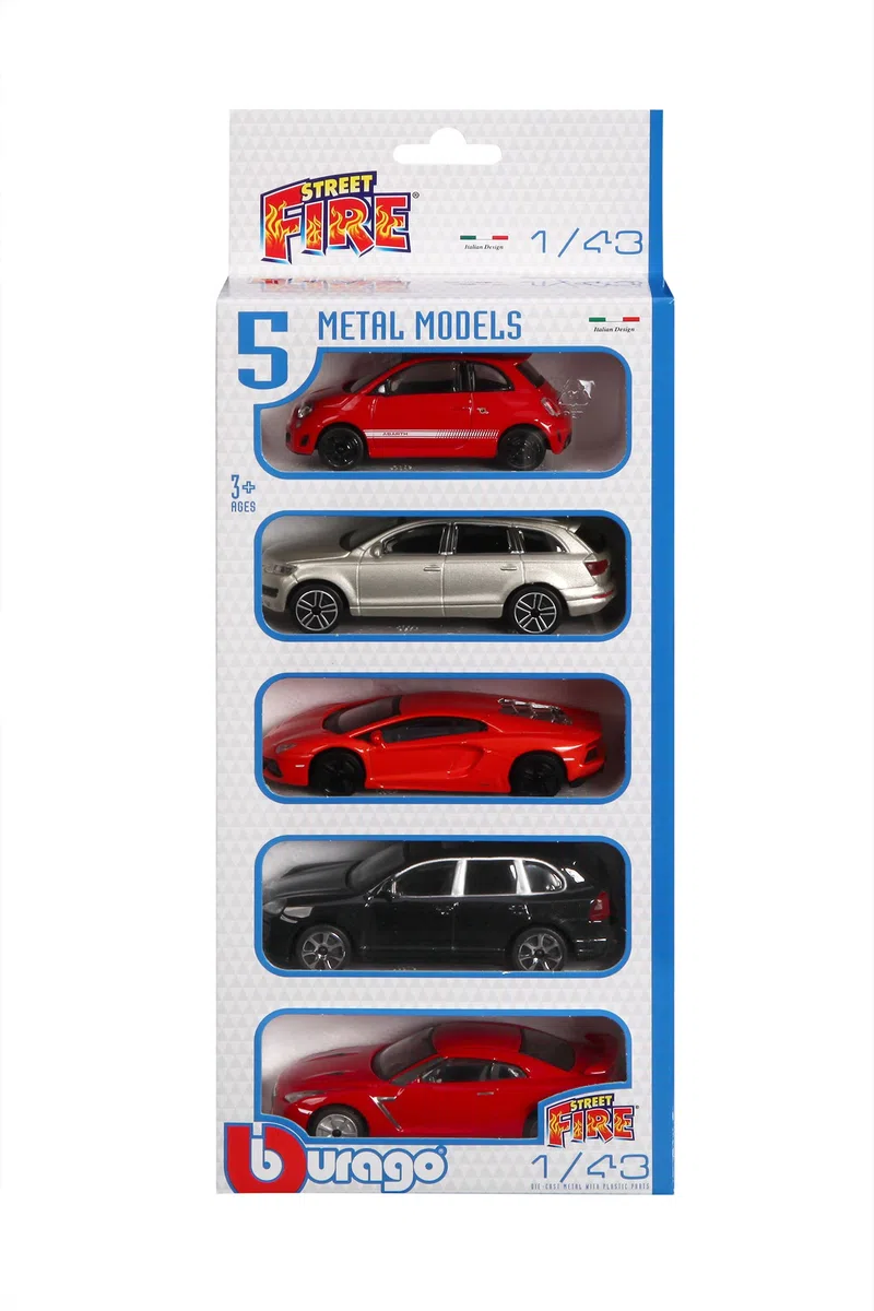 Bburago Maisto France- Confezione da 5 veicoli 1/43, 30007, Aleatoire