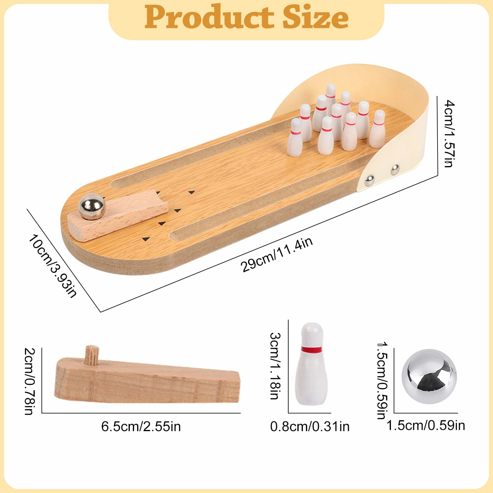 Birilli Bowling Bambini Set da Bowling per Bambini Mini Pista da Bowling con 10 Birilli con Scrivania in Legno Regalo di Babbo Natale Segreto per Adulti E Bambini dai 3 Anni in su