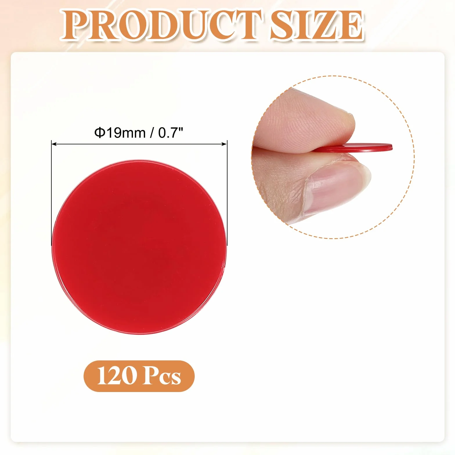 QUARKZMAN 120Pcs Fiche Di Poker Da 0.7 Pollici, Fiche Di Bingo In Plastica Contatori Per Apprendimento Dischi Per Conteggio Segnapunti Gettoni Opachi Per Giochi, Rosso, Piatto