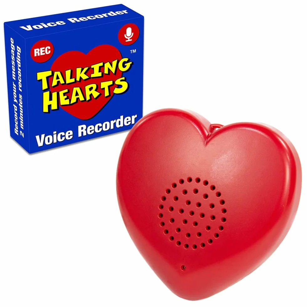 Prodotti parlanti, pulsante audio registrabile Talking Heart Voice, 2 minuti. Crea il tuo orsetto della memoria personalizzato,il peluche parlante o il ricordo del battito cardiaco del bambino (rosso)