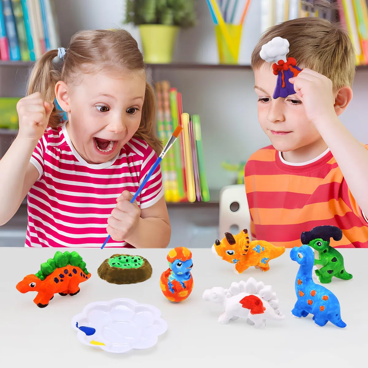 BelleStyle Dinosauro Giocattolo Bambini, Set Pittura di Malta Lavoretti Creativi Giochi Bambini, Kit Disegno di Artigianato Regalo Compleanno Natale per Ragazze e Ragazzi 5 6 7 8 9 10 11 12 Anni