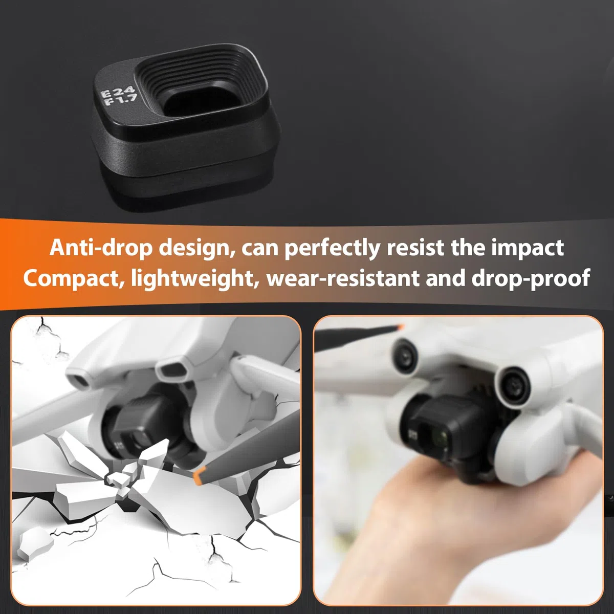 Sostituzione per DJI Mini 3/Mini 3 PRO Cornice per Fotocamera con Giunto Cardanico per DJI Mini 3 PRO Copertura di Copriobiettivo Cardanico Compatibile con Panno per la Pulizia Accessori