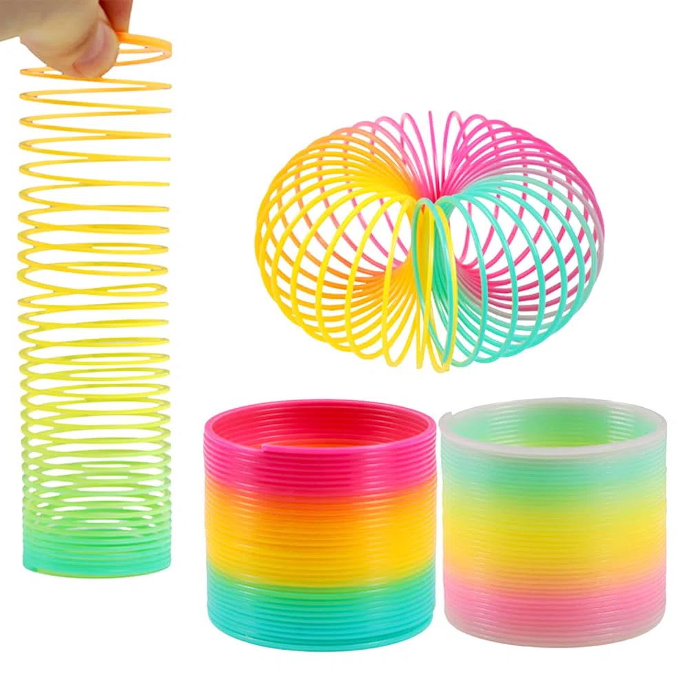 4 Pezzi Molla Giocattolo，Molle Per Bambini Molle Colorate Per Bambini - Vivaci Colori Dell'Arcobaleno Magico Rainbow Spiral For Children Rainbow Spiral Springs Mini Molla Arcobaleno 5,2*5,2*5cm