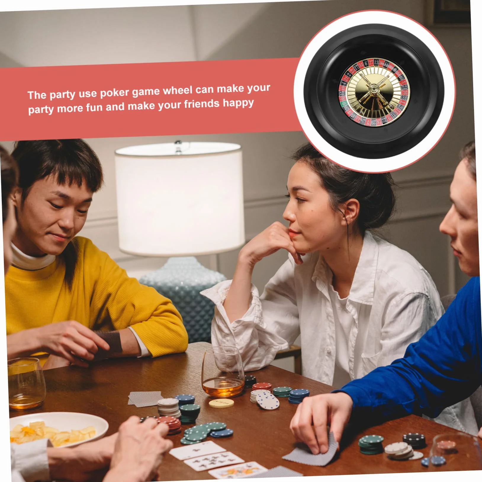Garneck Ruota della roulette da 10 pollici per i giochi – Set di gioco professionale per giochi in casa e feste, ideale per notti da poker e giochi da tavolo ricreativo