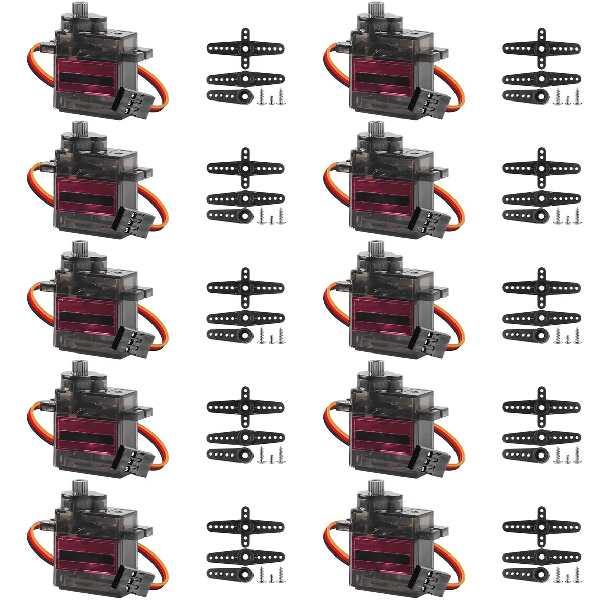 10 pezzi servomotore metallo ingranaggi servo: servo completamente in metallo ingranaggi 180 gradi angolo controllabile, servo micro servomotore compatibile, mini motore per