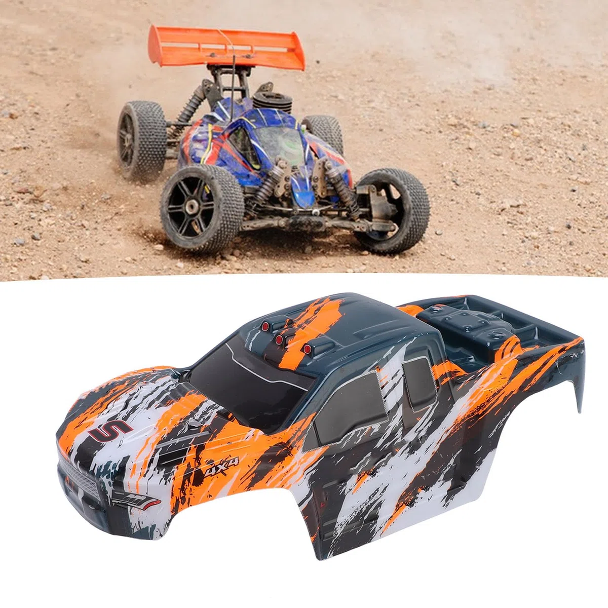 Generic Scocca per Auto RC Copertura di Ricambio Leggera a Prova di Deformazione per Look Sportivo Parti di Ricambio Scocca per Scene applicabili: Appassionati di Auto Telecomandate (ORANGE)