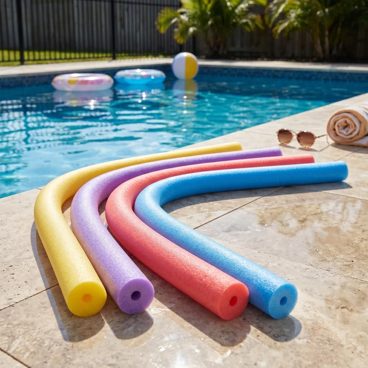 4 pezzi di tubi galleggianti in schiuma per piscina, tubi galleggianti morbidi, grandi e spessi, cavi, in schiuma cavi per l'allenamento acqua, progetti fai da te, 150 cm