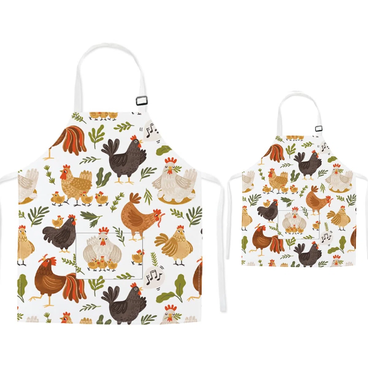 Parent Child Grembiuli con Tasca - Carino Abbinamento Grembiuli per Bambini e Adulti, Regolabile Neck Fibbia Parent Kid Grembiuli per Artisti Chef Cottura