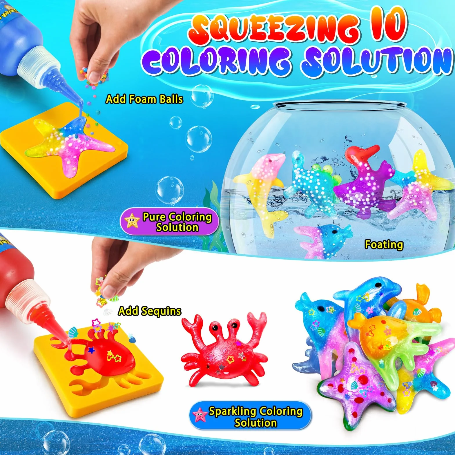 JOPSHEEN Magic Water Elf, 10 Colori Magico Acqua Fairy Gel per Bambini, Attivita Creative Bambino, DIY Giocattolo Fatto a Mano per Ragazzi e Ragazze