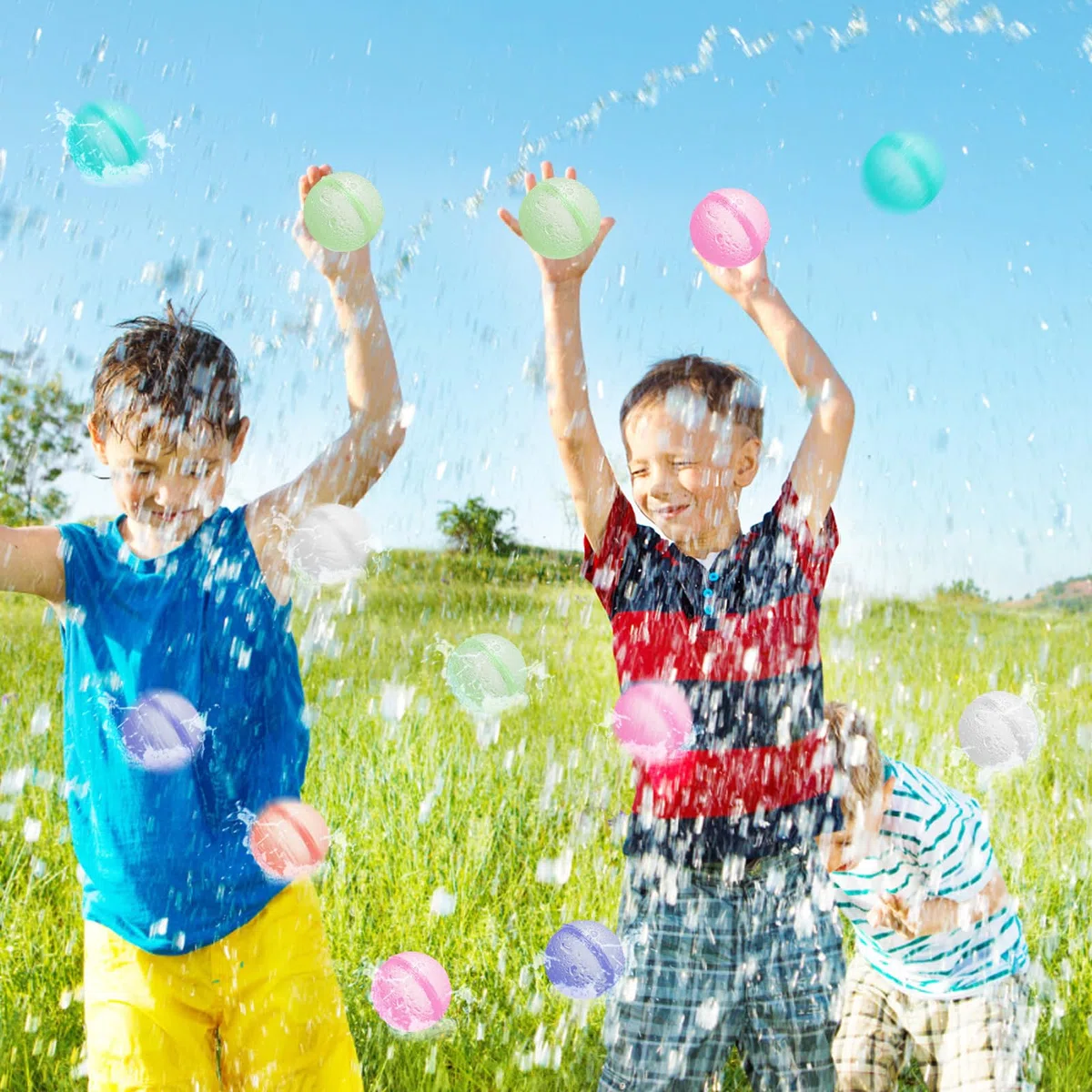 6 Pezzi Gavettoni Riutilizzabili, Palloncini da Acqua Riutilizzabili Riempimento Rapido, Bombe D'acqua Silicone per Bambini, Adulti, Combattimenti in Acqua, Spiaggia, Feste in Piscina, All'aperto
