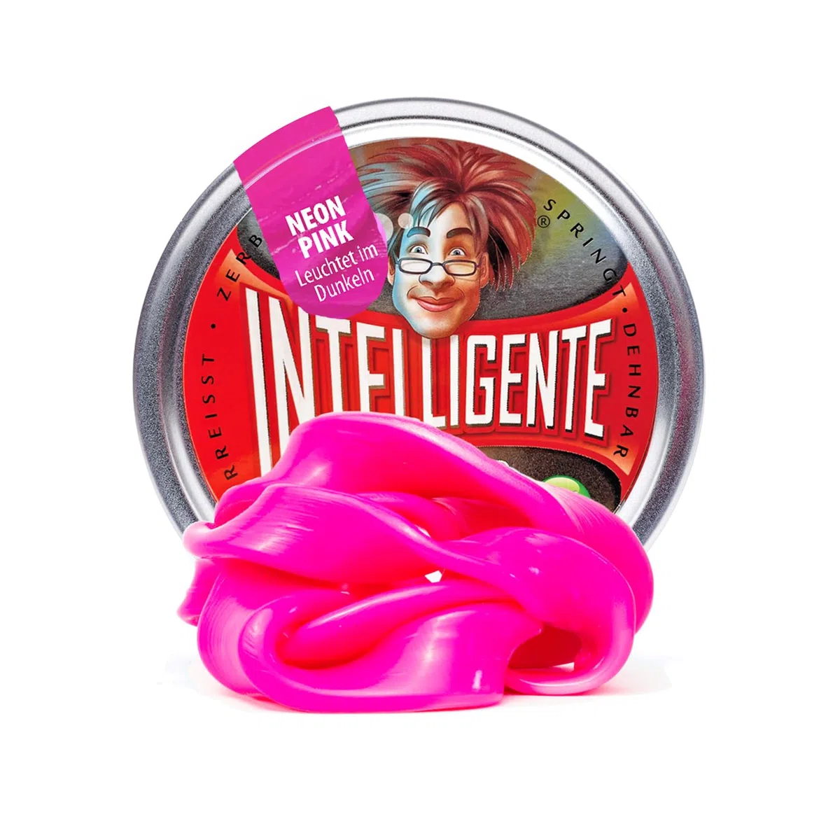 Plastilina intelligente – si illumina al buio – rosa fluo – senza BPA e glutine – 40 g