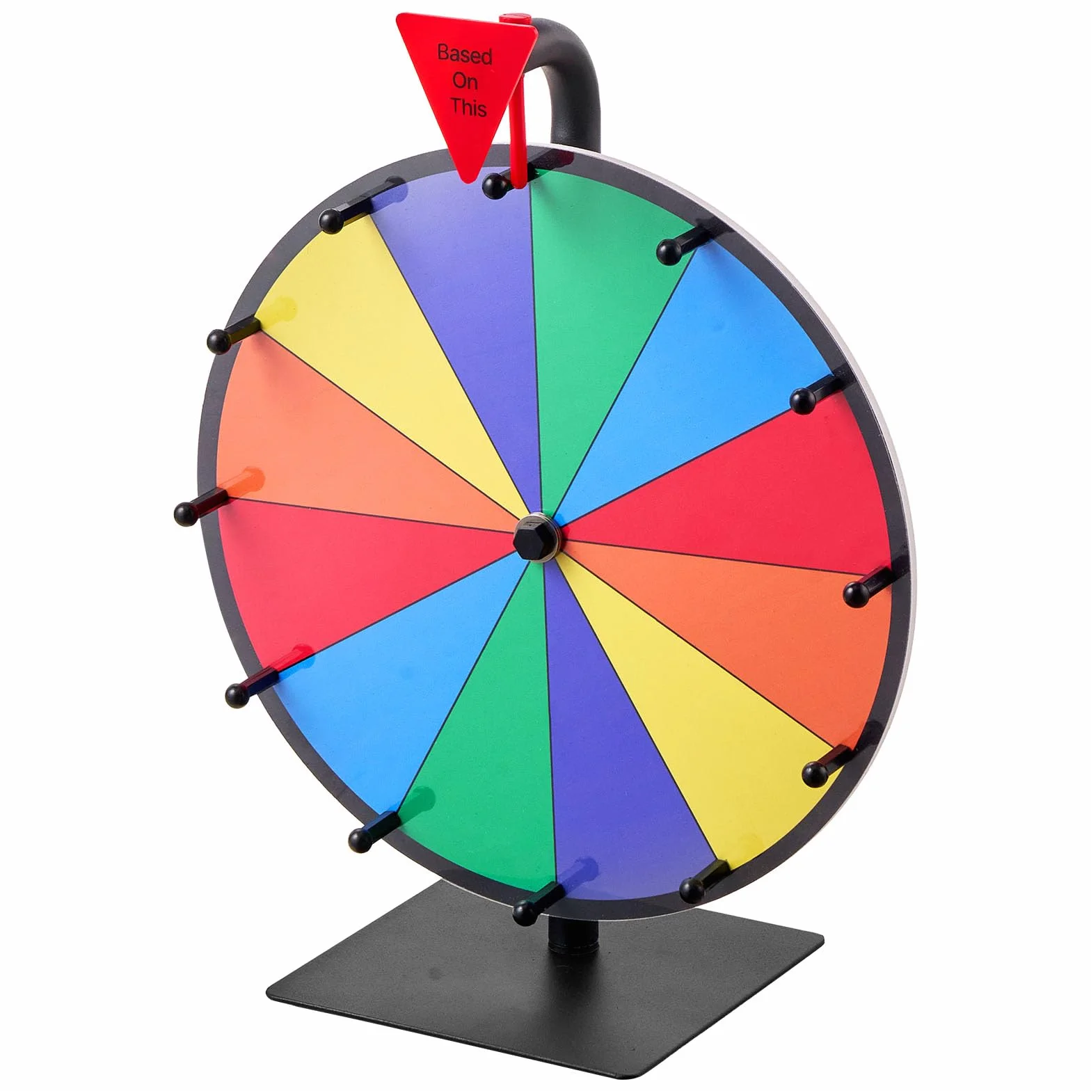 VEVOR Ruota dei Premi Girevole 305 mm, Roulette da Tavolo 12 Slot Win Fortune con Pennarello Cancellabile