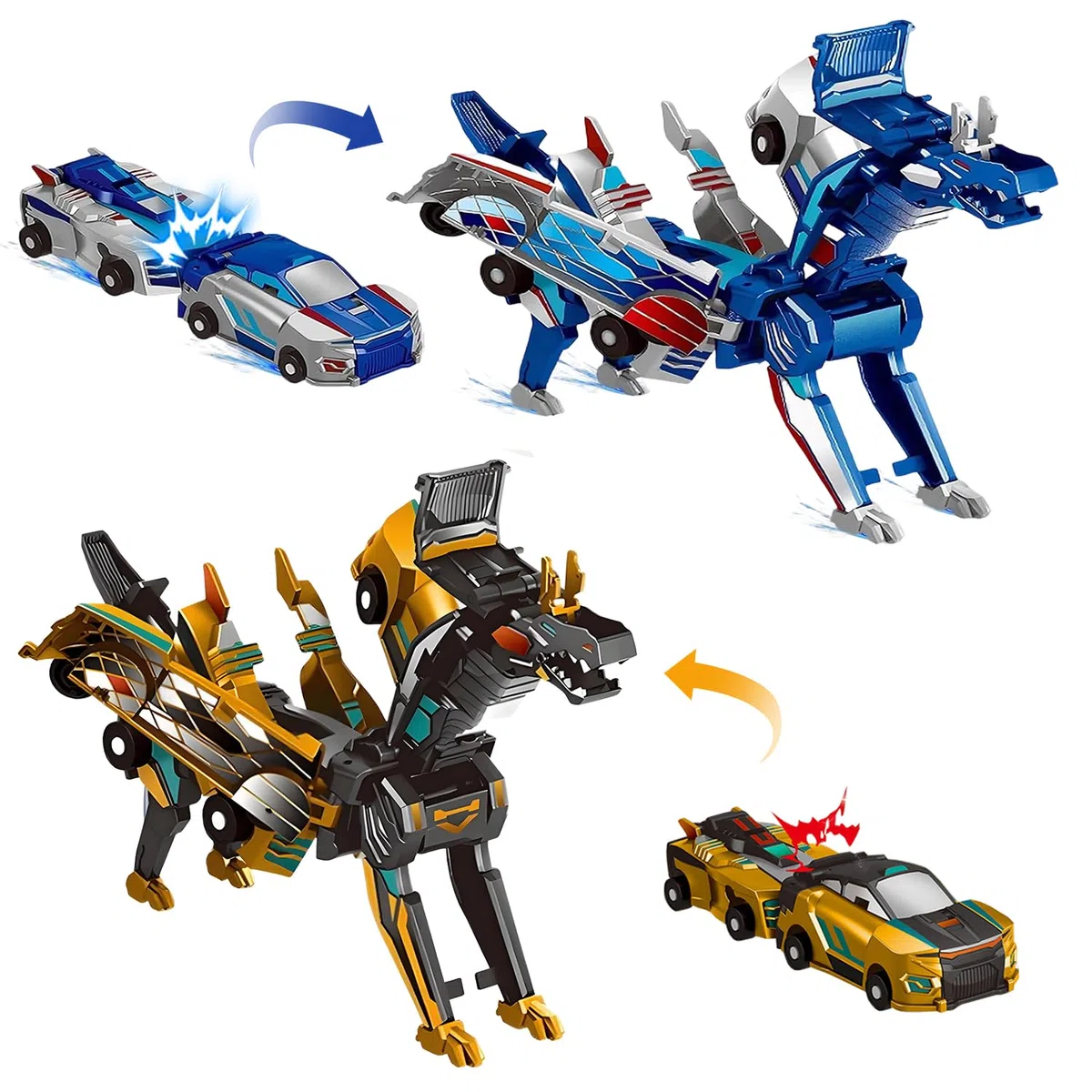 Auto Trasformabile Dinosauro Giocattolo, 2 in 1 Dino Auto Transformers, Giocattolo Auto Dinosauro Trasformabile, Drago Transf0rmers Macchina Giocattoli, Auto Dinosauro Trasf0rmabile per Regalo