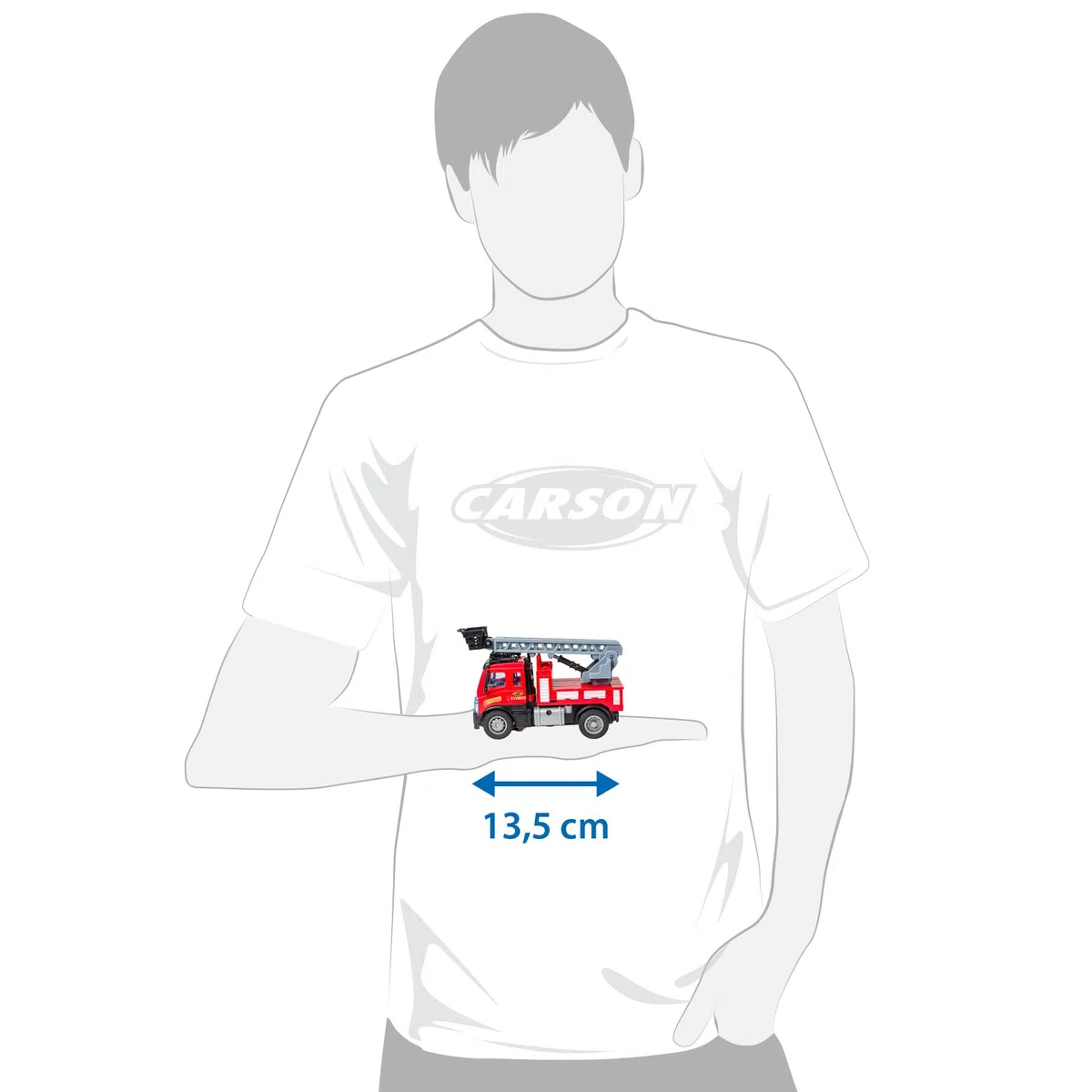 Carson 1:50 Nano City Pompieri 2.4GHz – Auto radiocomandata, veicolo RC, autonomia di 40 minuti, giocattolo per bambini, mezzo da costruzione, auto telecomandata, rosso