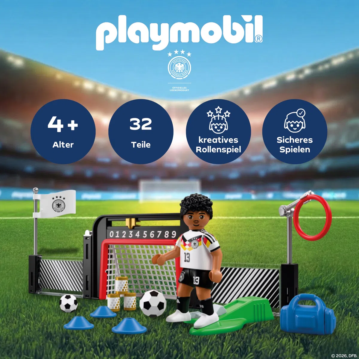 PLAYMOBIL | DFB | Stazione di allenamento Nmecha | Set da gioco di calcio | Figure da calcio | 72255