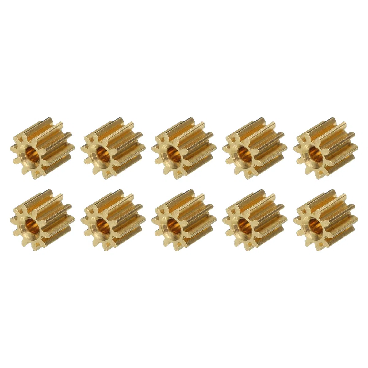 QUARKZMAN 10pz Ingranaggi in Rame 10 Denti Modello in Rame con Ingranaggi 92AA Ingranaggio di Riduzione per Robot Fai Da Te Modello Auto RC,Oro Modulo 0.5