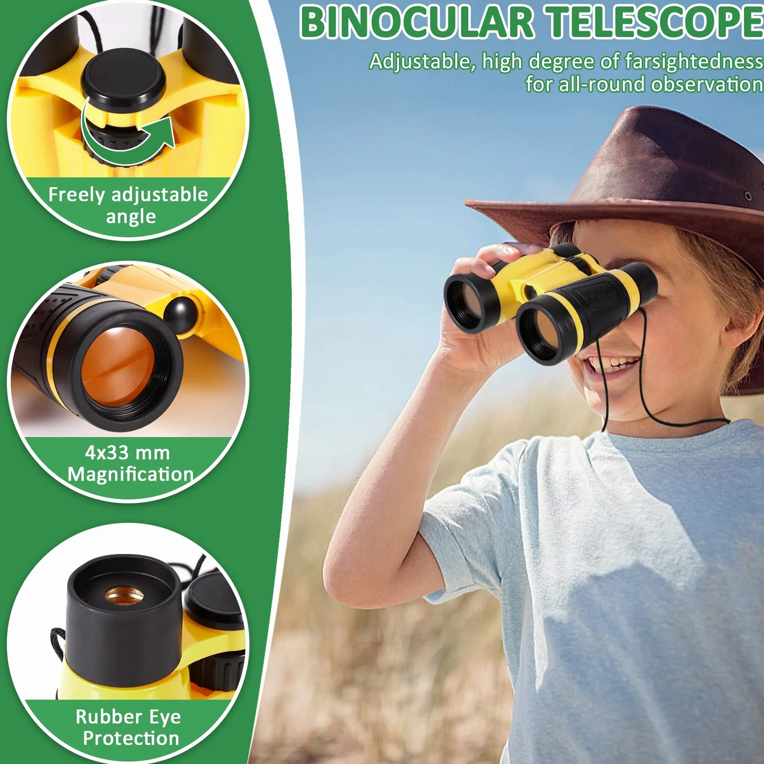 Set di Giocattoli da Esploratore Esterno, binocolo per Bambini 27 Pezzi Set da Esploratore per Bambini avventuriero,Giocattoli da Regalo incl pinzette, Bussola, Fischio, Lente d'Ingrandimento