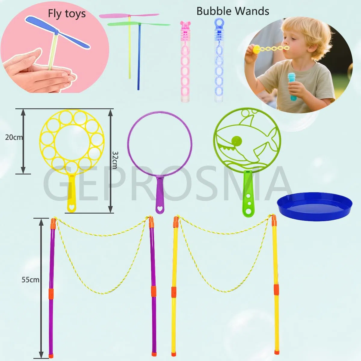 Bolle di Sapone Bambini,55CM Kit Bolle Giganti,sparabolle di sapone grandi,Set Macchina Bolle di Sapone Gadget Compleanno Bambini, Giochi da giardino esterno per bambini Giocattolo Bambina