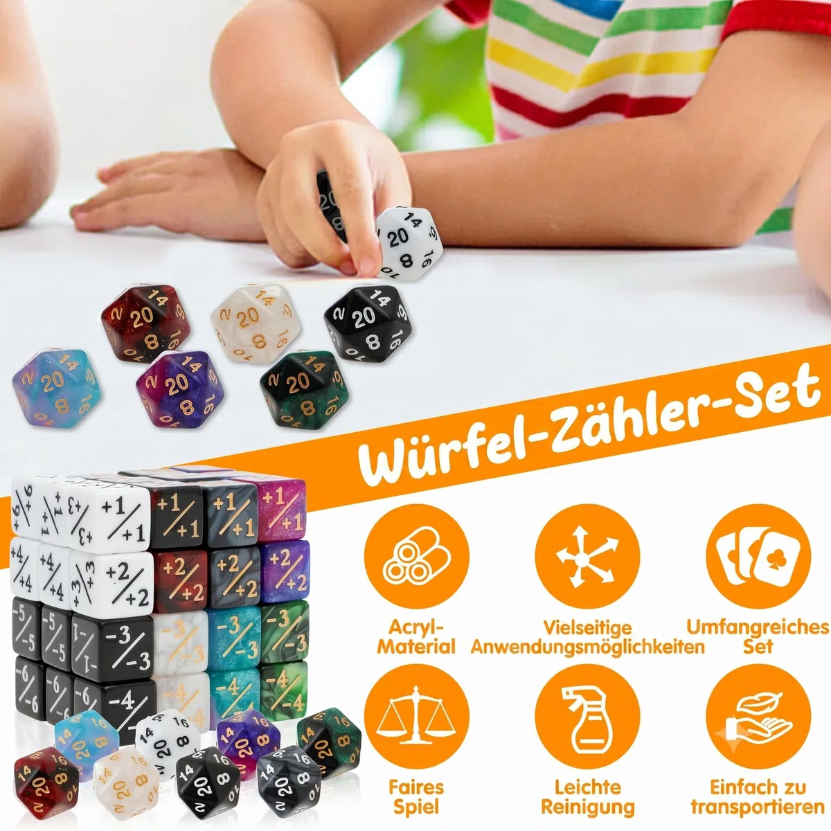 56 contatori per dadi compatibili con MTG CCG, accessori per gioco di carte con sacchetti, dadi Magic per feste da tavolo